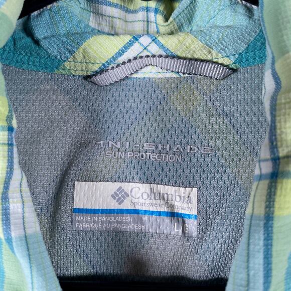 Columbia Mens Shirt Multi Plaid Omni-Shade Sun Protection Button Up Large - Picture 6 of 13